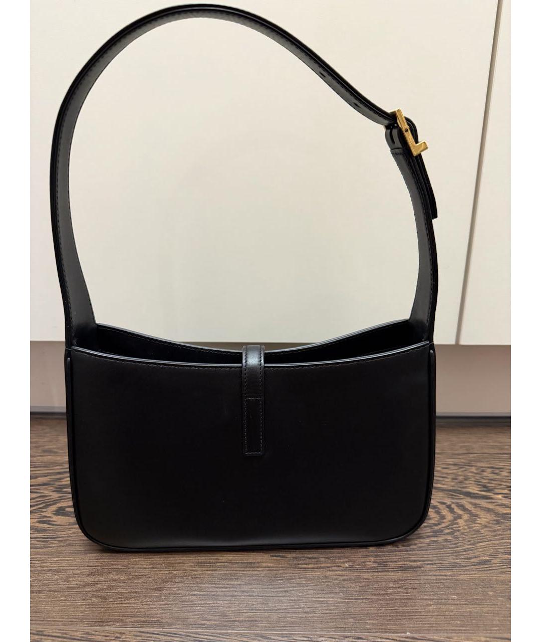 SAINT LAURENT Черная кожаная сумка через плечо, фото 4