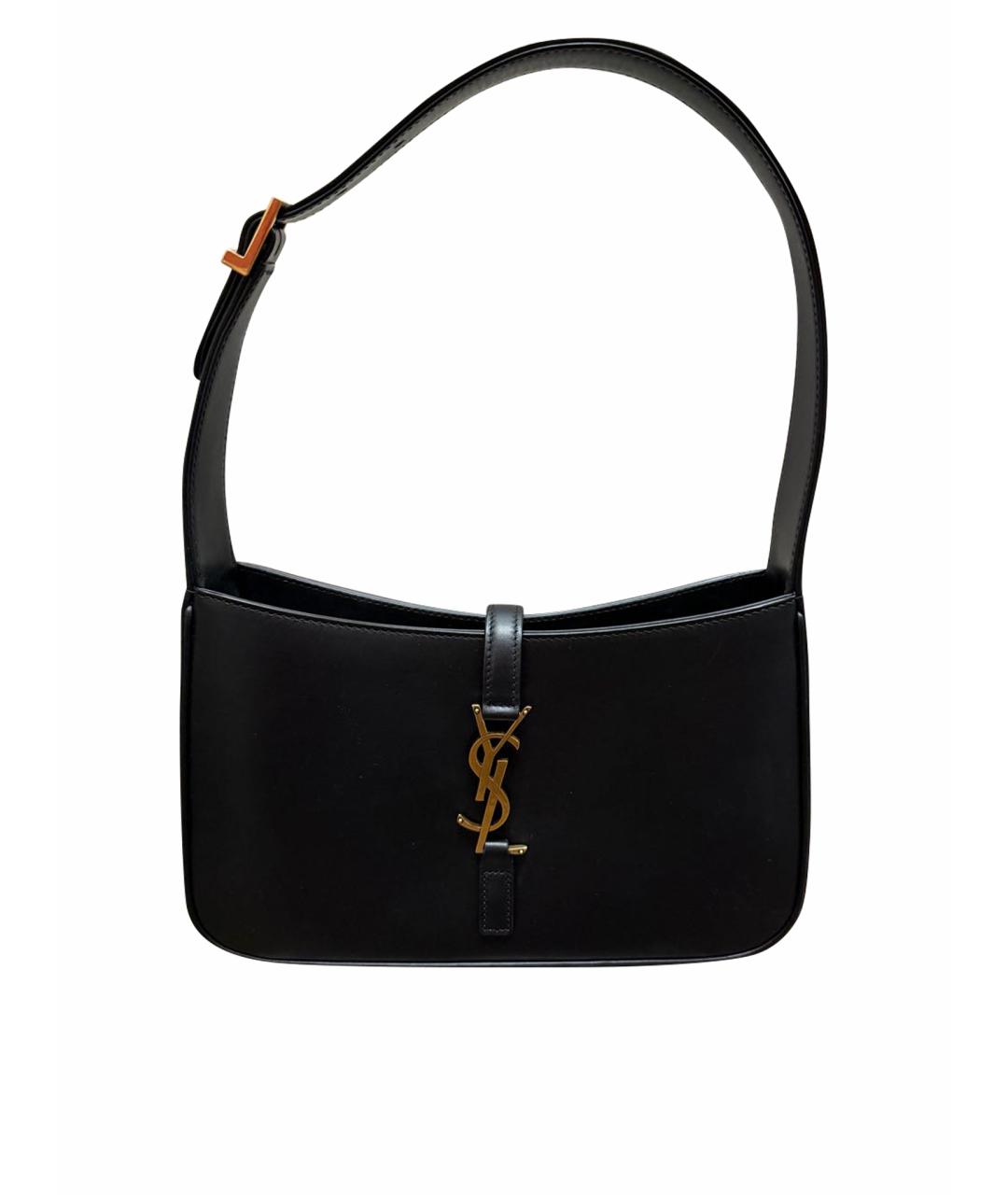 SAINT LAURENT Черная кожаная сумка через плечо, фото 5