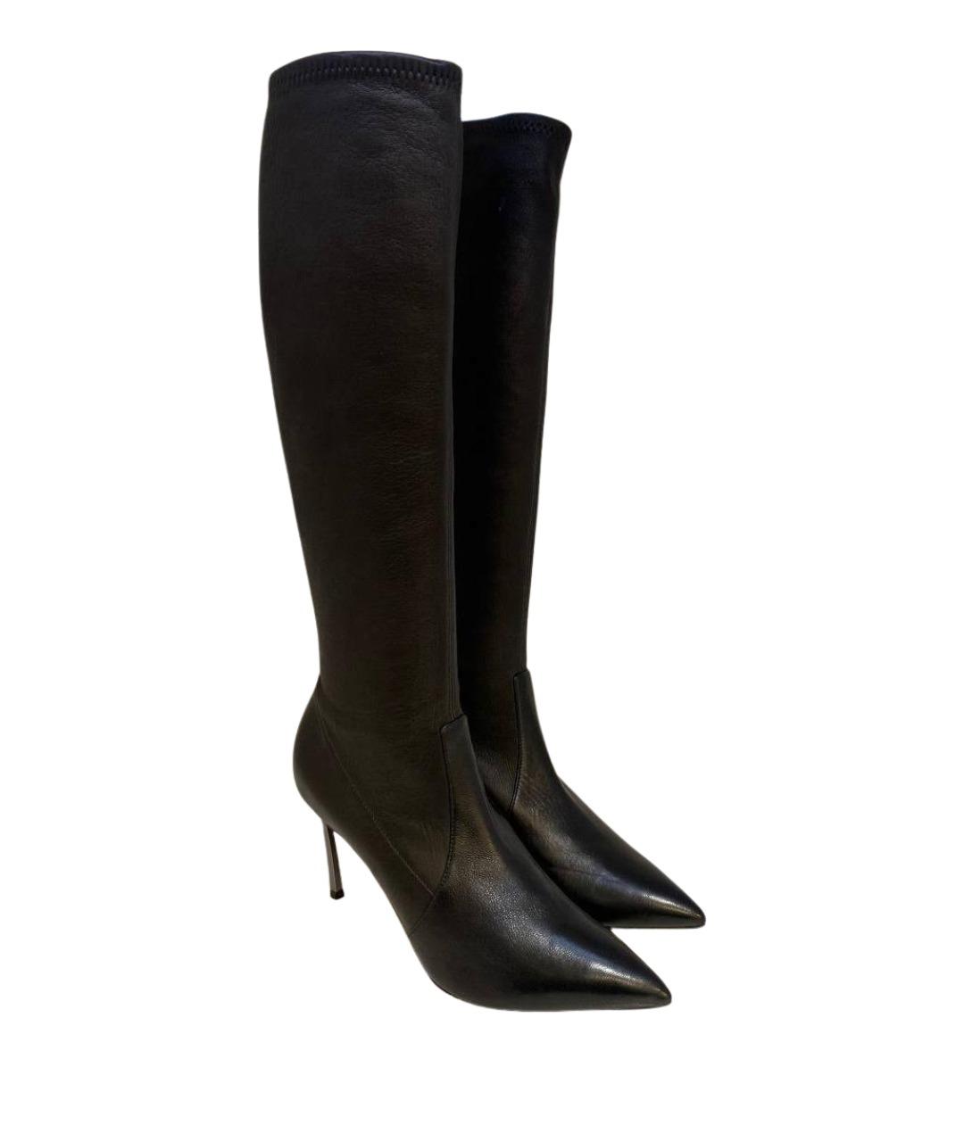 CASADEI Черные кожаные сапоги, фото 1