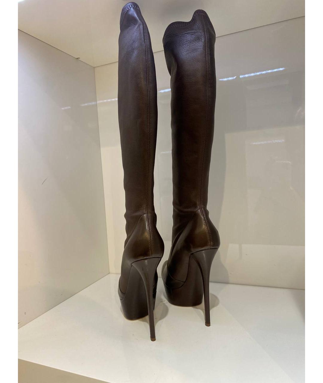 CASADEI Коричневые кожаные сапоги, фото 3