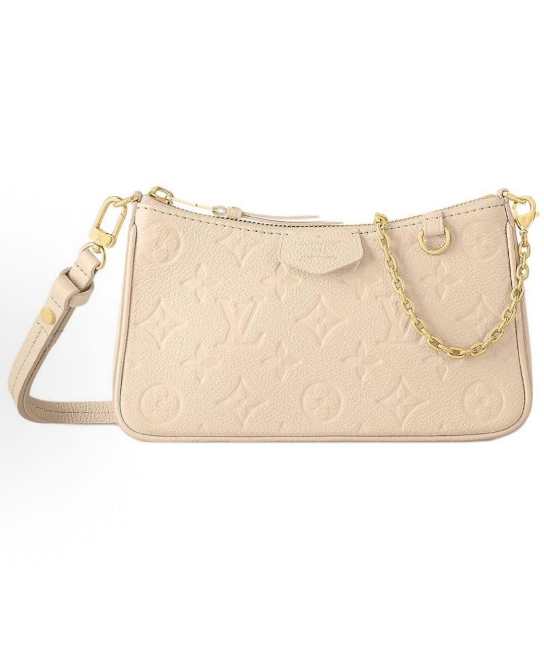 LOUIS VUITTON Бежевая кожаная сумка через плечо, фото 6