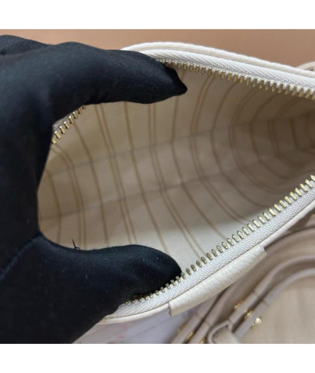 LOUIS VUITTON Бежевая кожаная сумка через плечо, фото 5