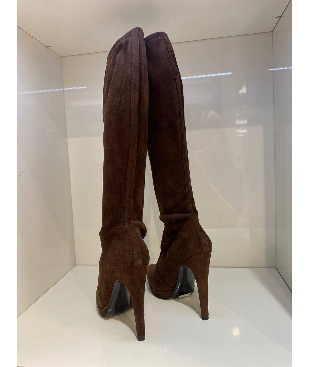 CASADEI Коричневые замшевые сапоги, фото 3