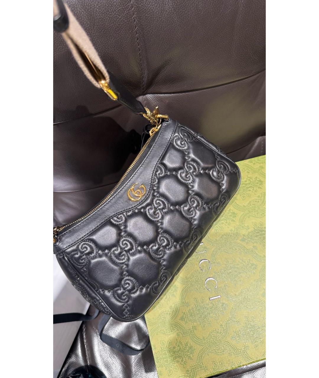 GUCCI Черная кожаная сумка через плечо, фото 8