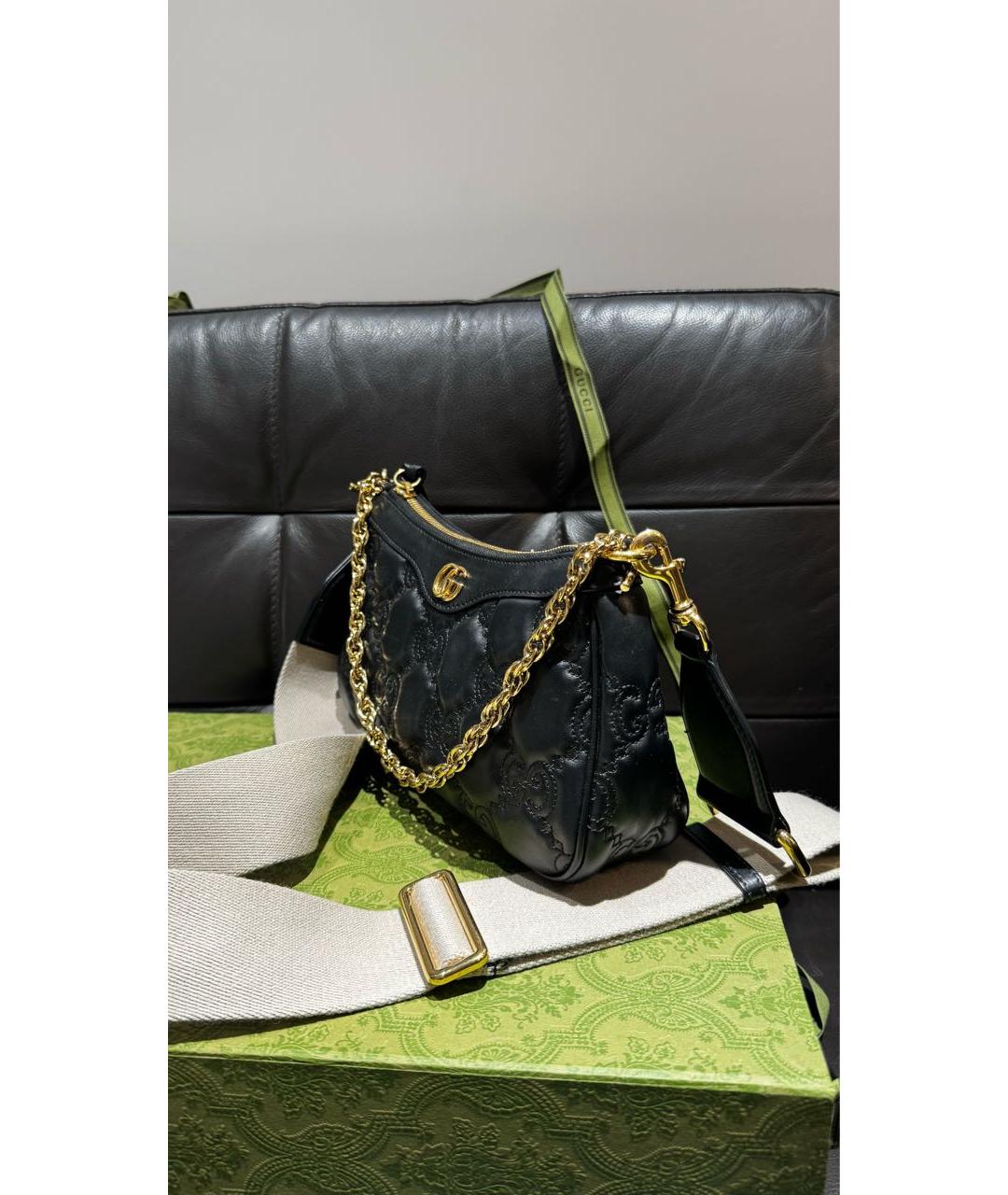 GUCCI Черная кожаная сумка через плечо, фото 3
