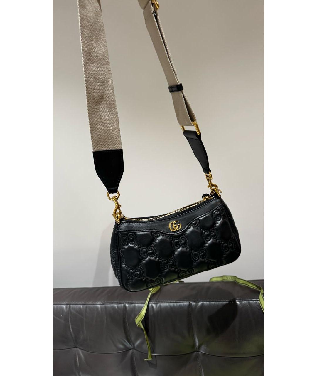 GUCCI Черная кожаная сумка через плечо, фото 6