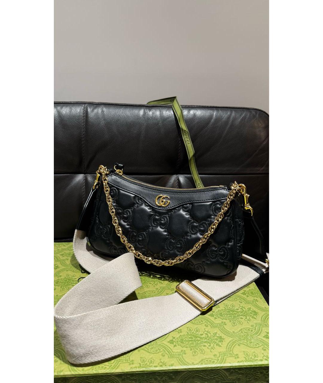 GUCCI Черная кожаная сумка через плечо, фото 2