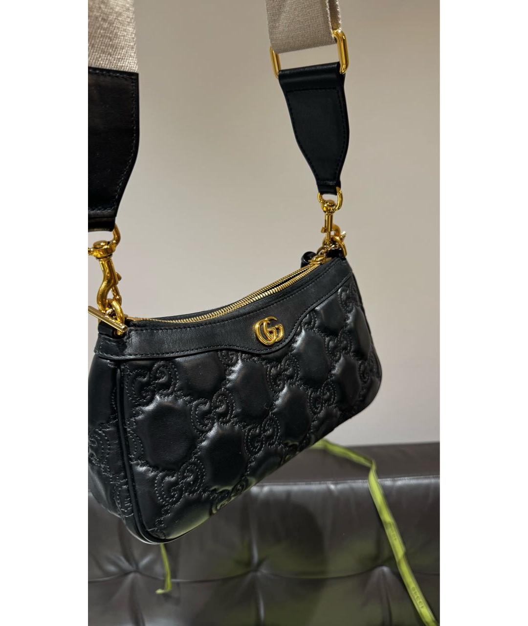 GUCCI Черная кожаная сумка через плечо, фото 7