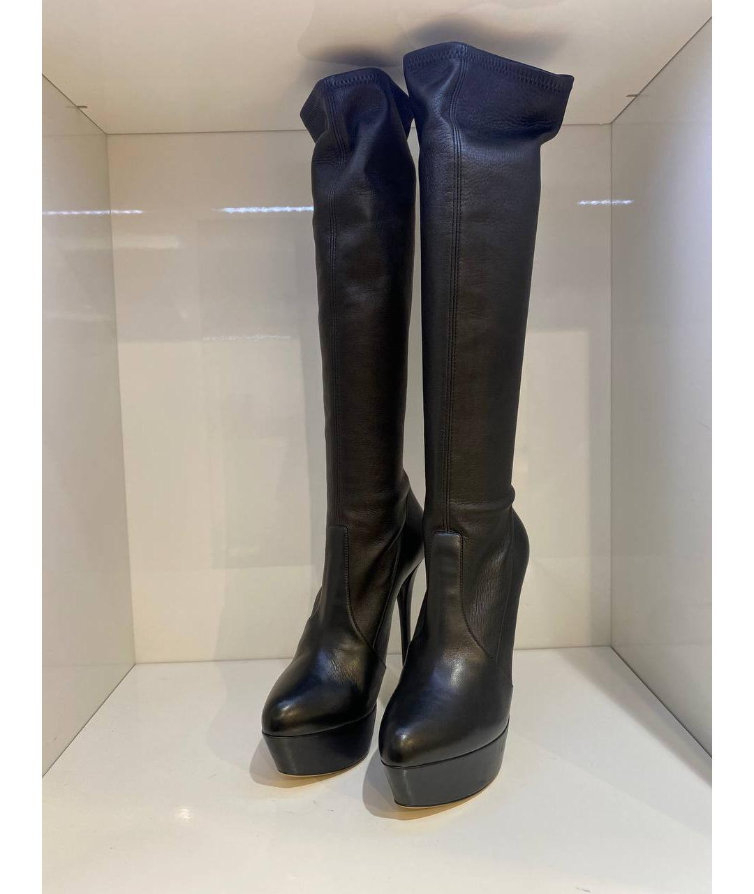 CASADEI Черные кожаные сапоги, фото 4