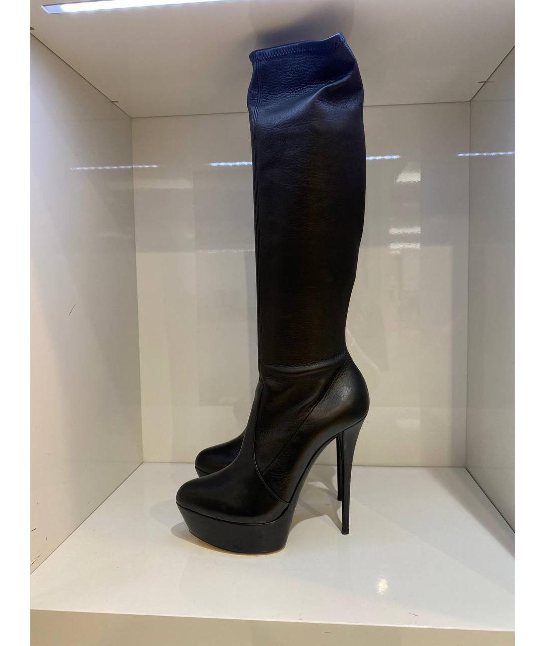 CASADEI Черные кожаные сапоги, фото 2