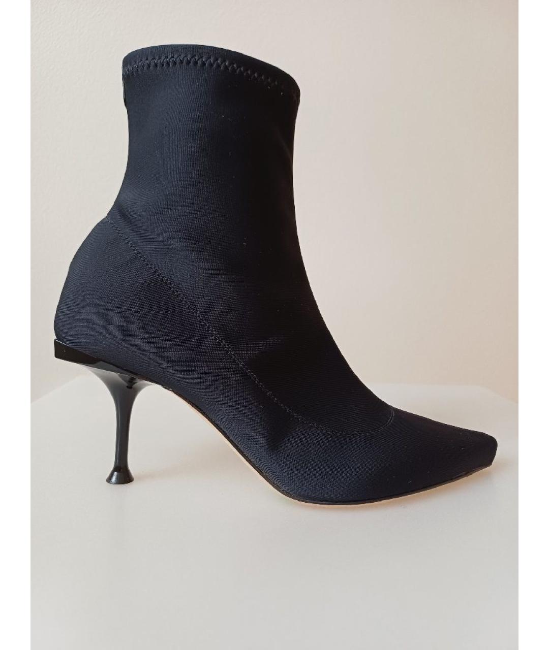SERGIO ROSSI Черные текстильные ботильоны, фото 8