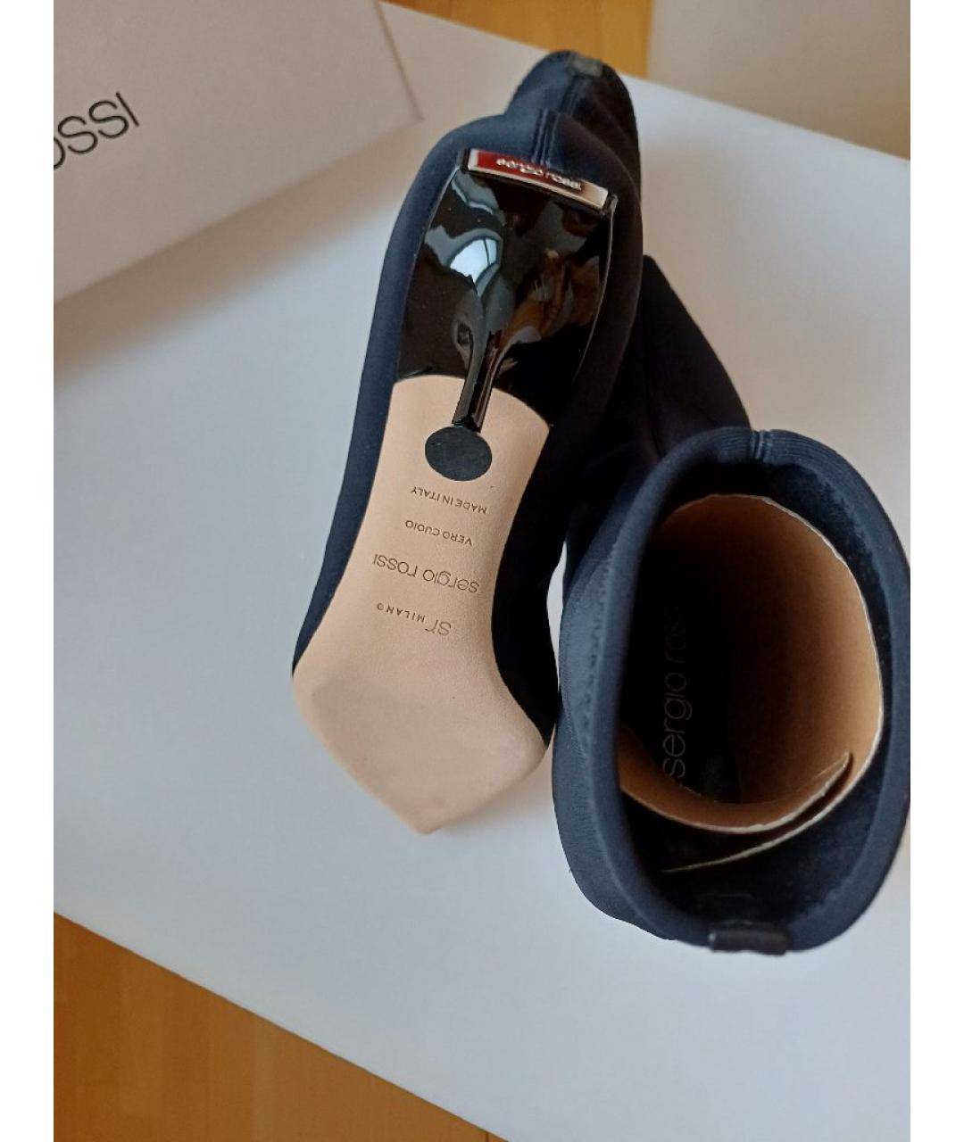 SERGIO ROSSI Черные текстильные ботильоны, фото 7