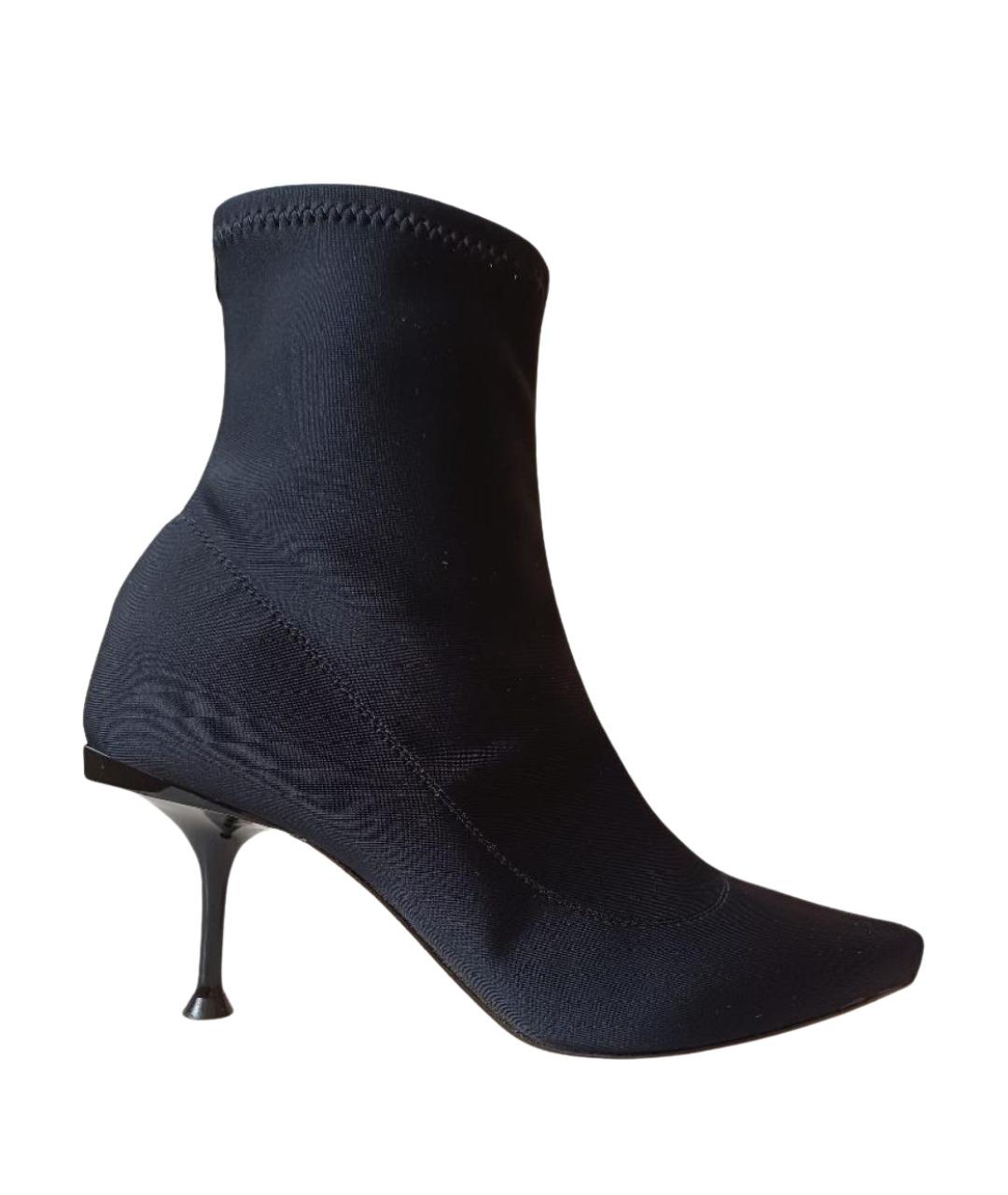 SERGIO ROSSI Черные текстильные ботильоны, фото 1