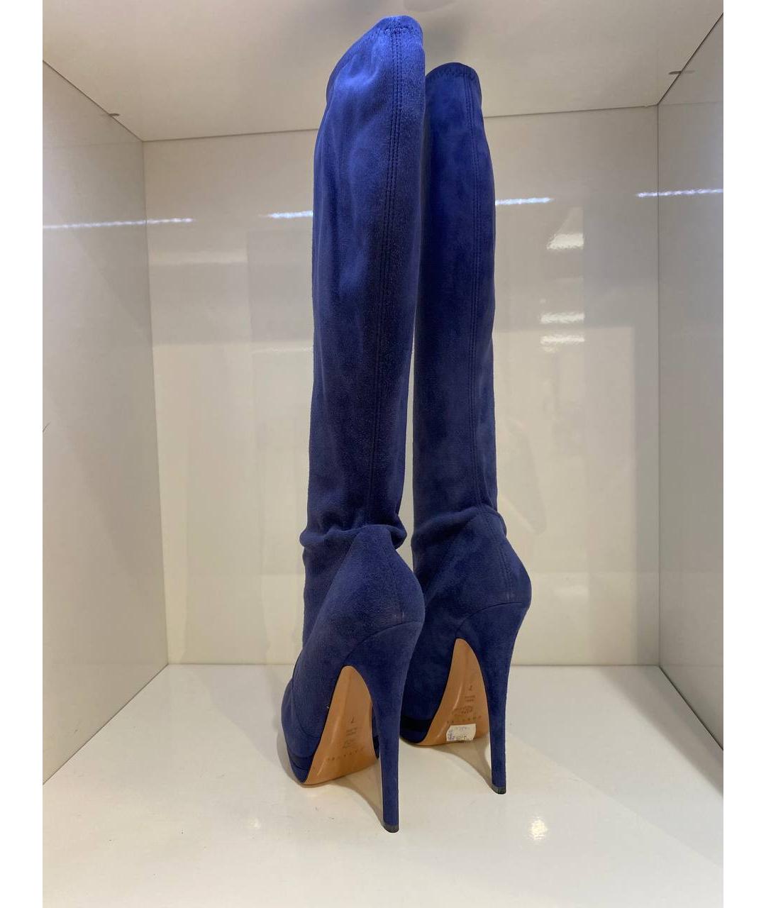 CASADEI Синие замшевые сапоги, фото 3