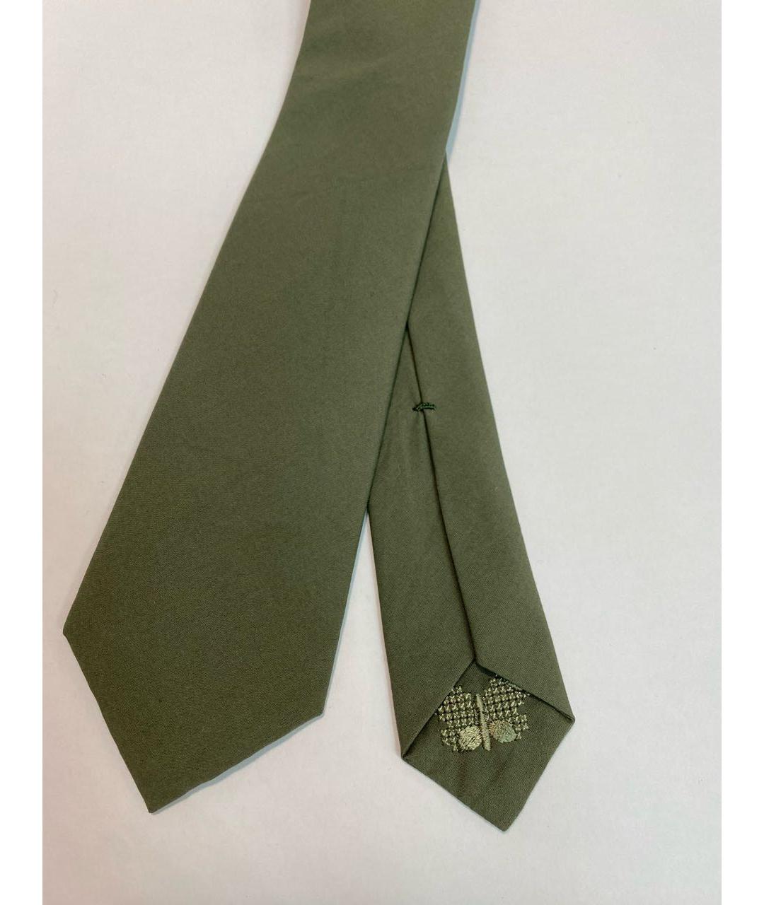 BOTTEGA VENETA Зеленый тканевый галстук, фото 2