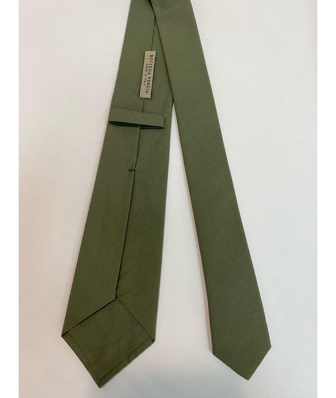 BOTTEGA VENETA Зеленый тканевый галстук, фото 3