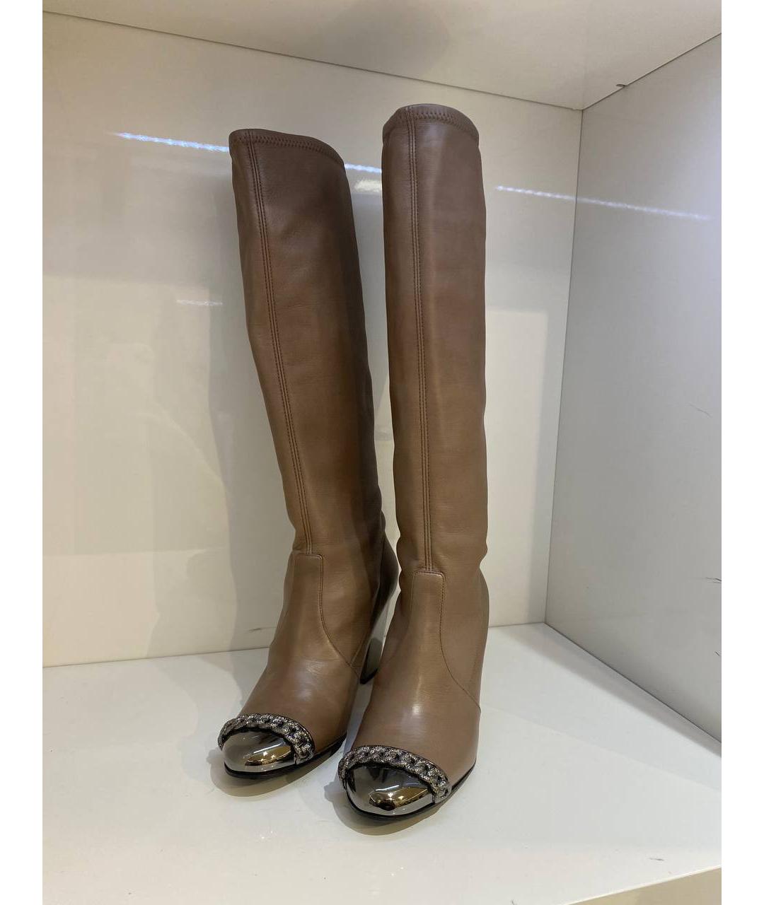 CASADEI Коричневые кожаные сапоги, фото 2