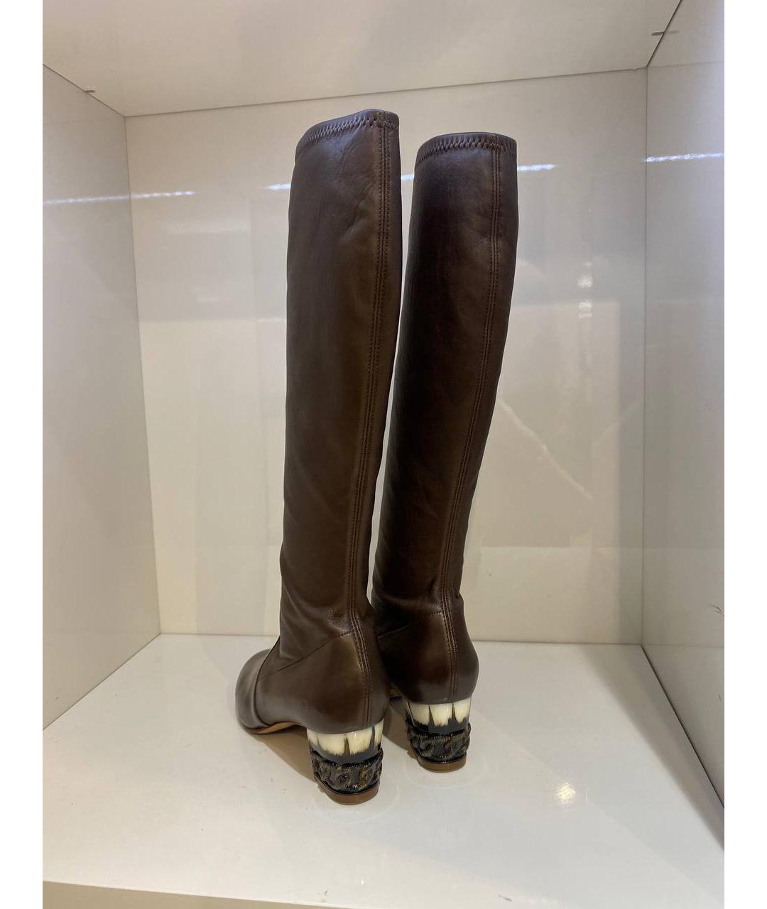 CASADEI Коричневые кожаные сапоги, фото 3
