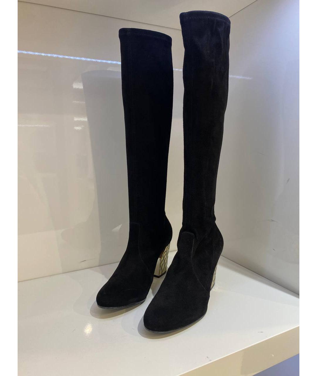 CASADEI Черные замшевые сапоги, фото 2