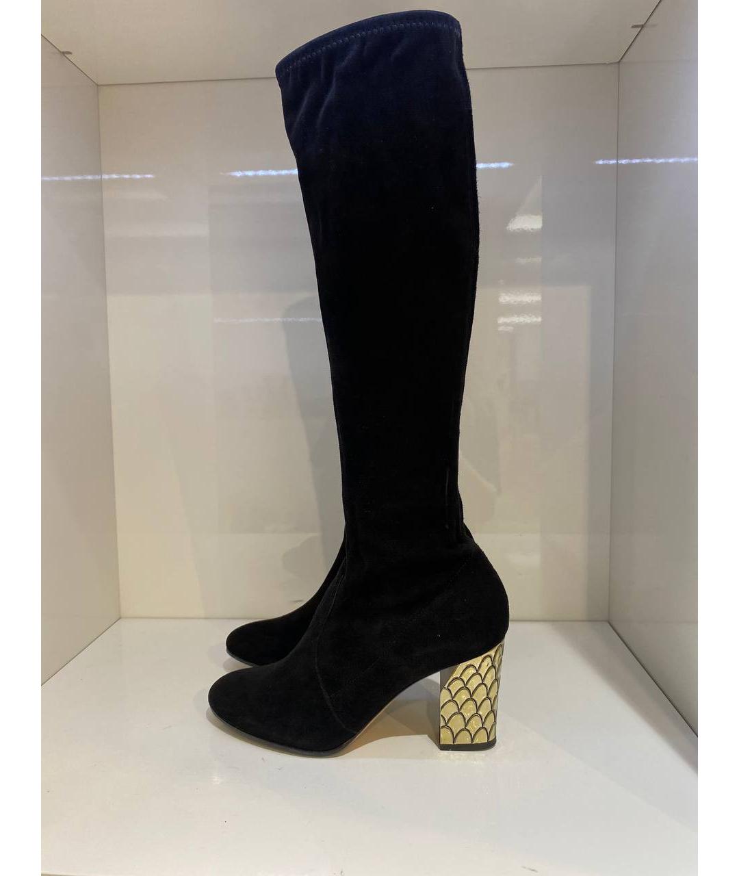 CASADEI Черные замшевые сапоги, фото 4