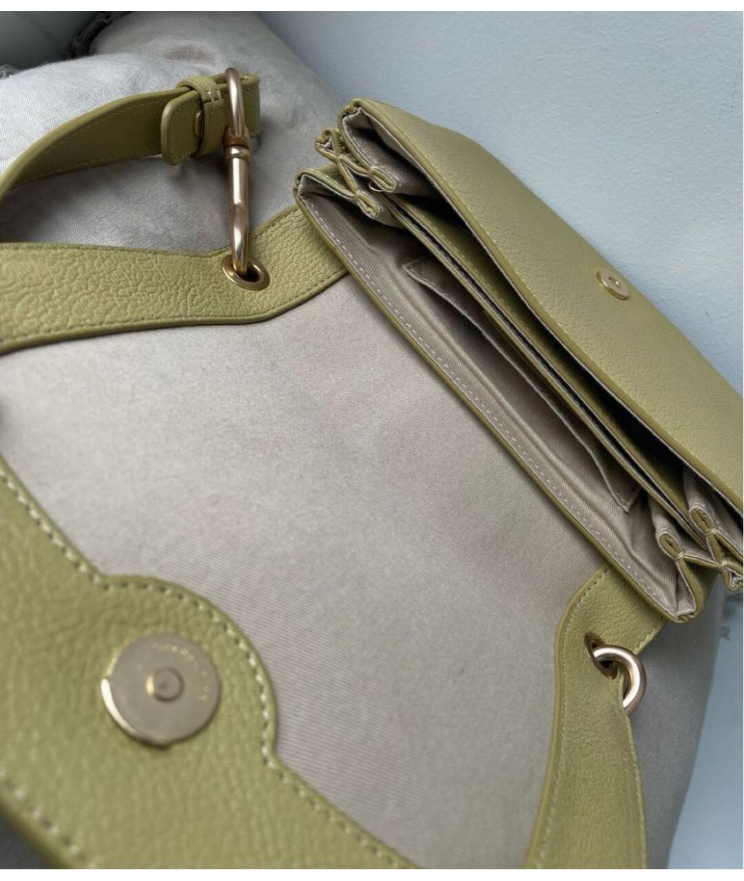 SEE BY CHLOE Зеленая кожаная сумка через плечо, фото 5