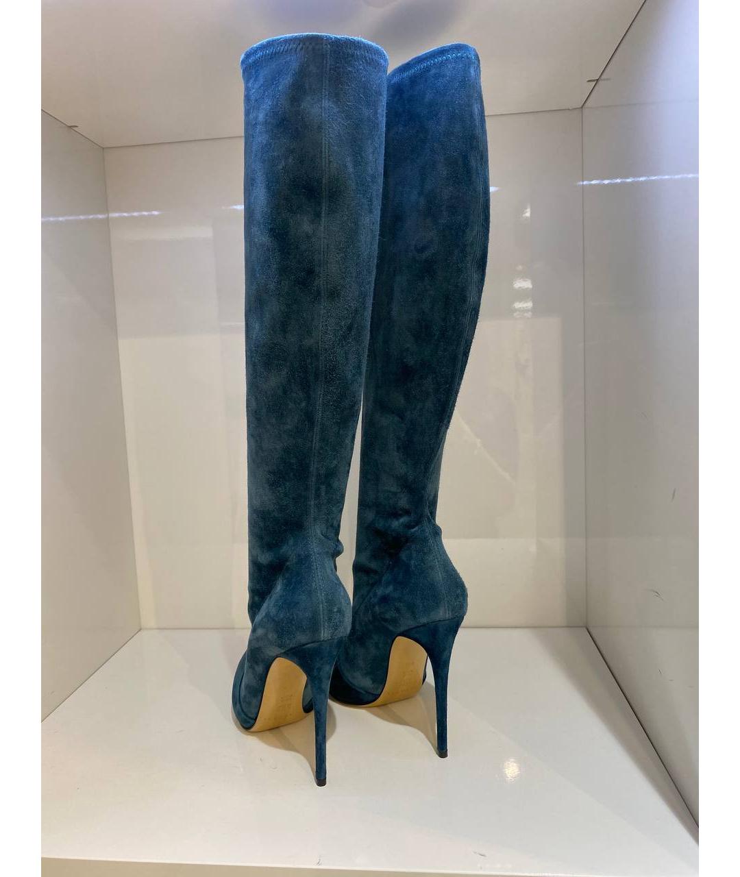 CASADEI Бирюзовые замшевые сапоги, фото 3