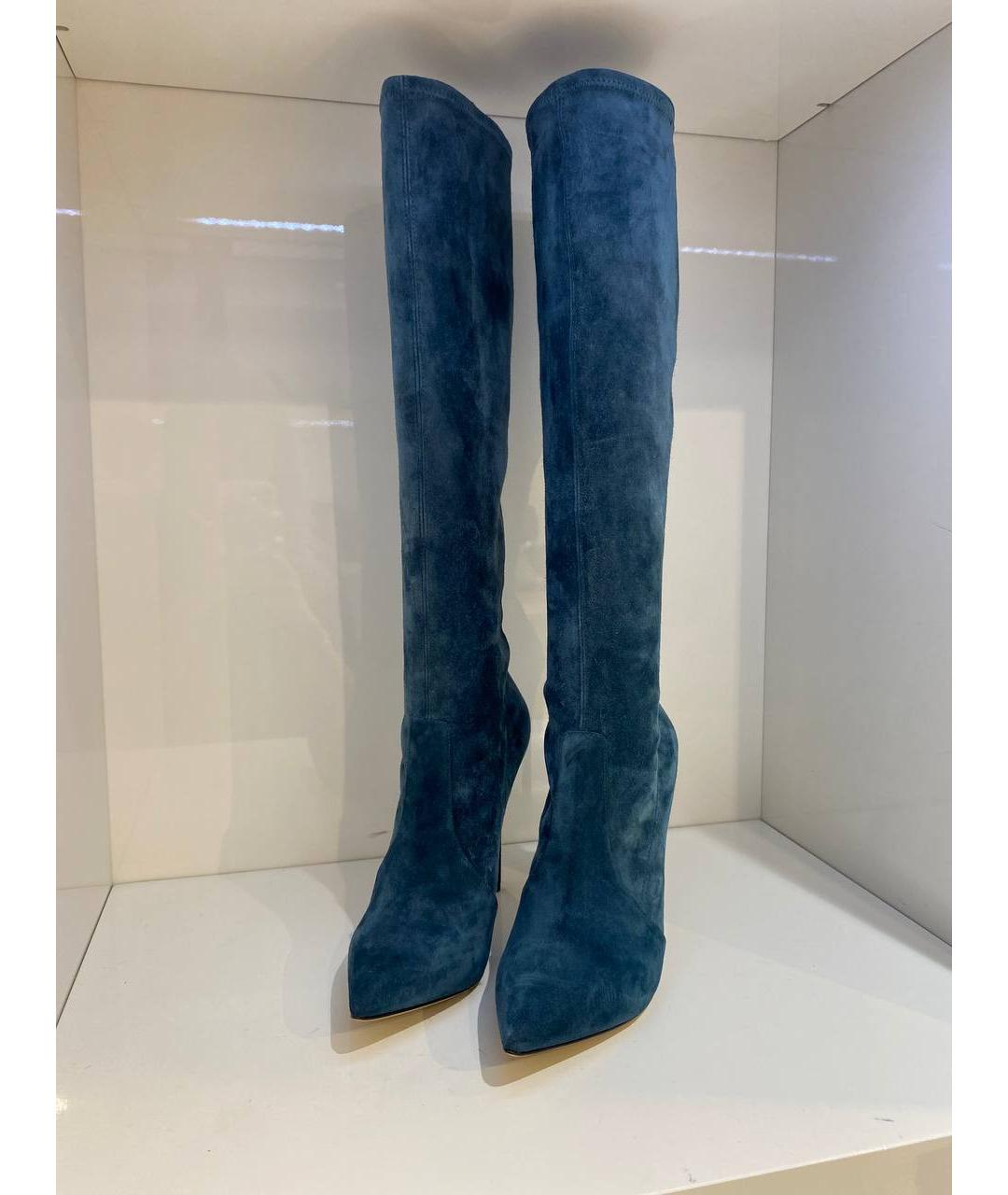 CASADEI Бирюзовые замшевые сапоги, фото 2