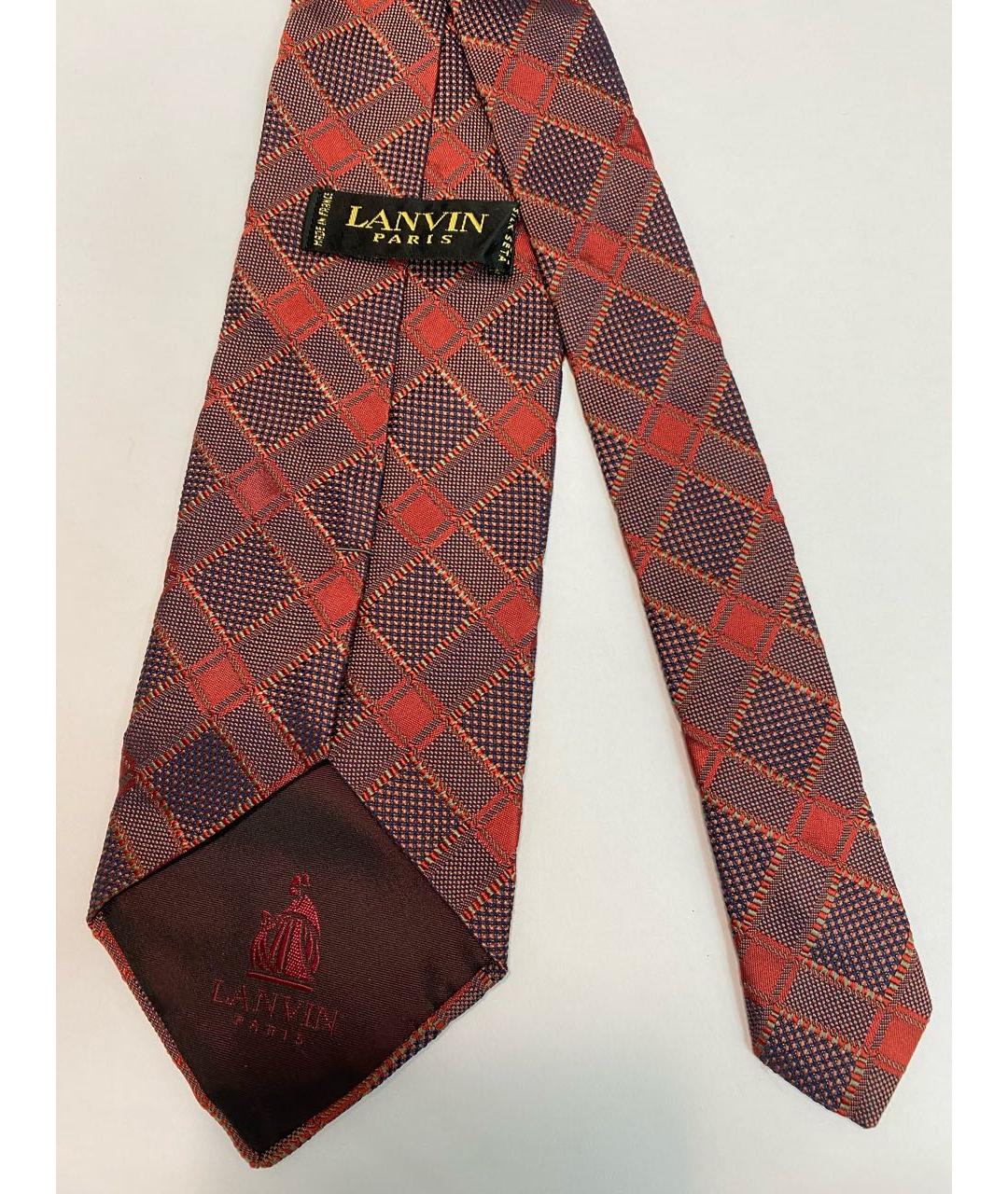 LANVIN Бордовый тканевый галстук, фото 3