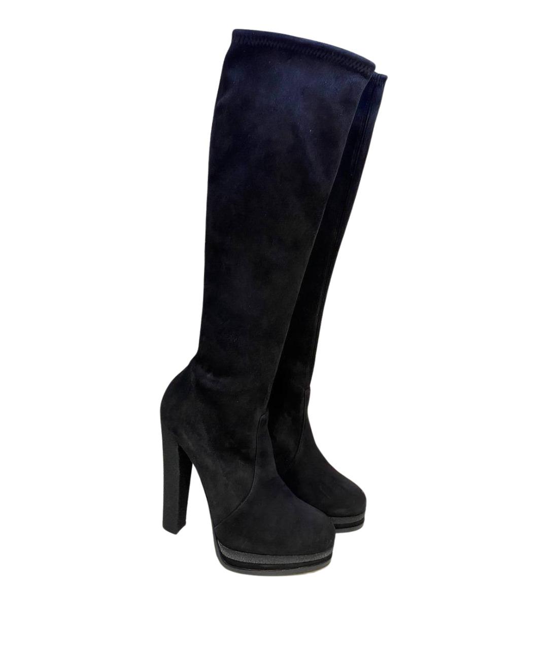 CASADEI Черные замшевые сапоги, фото 1