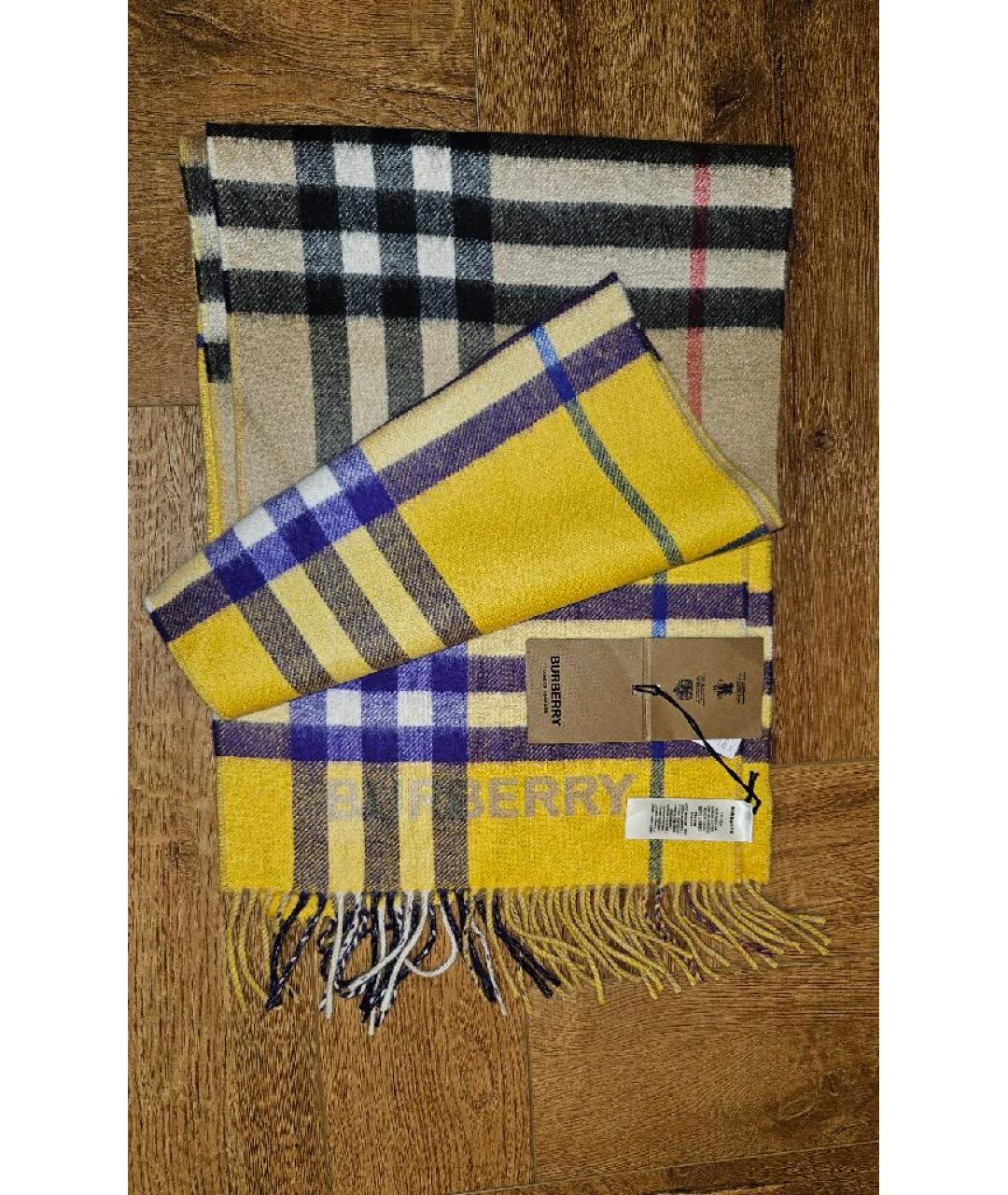 BURBERRY Бежевый кашемировый шарф, фото 8