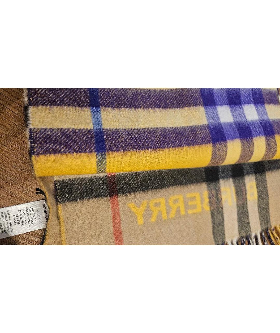 BURBERRY Бежевый кашемировый шарф, фото 2