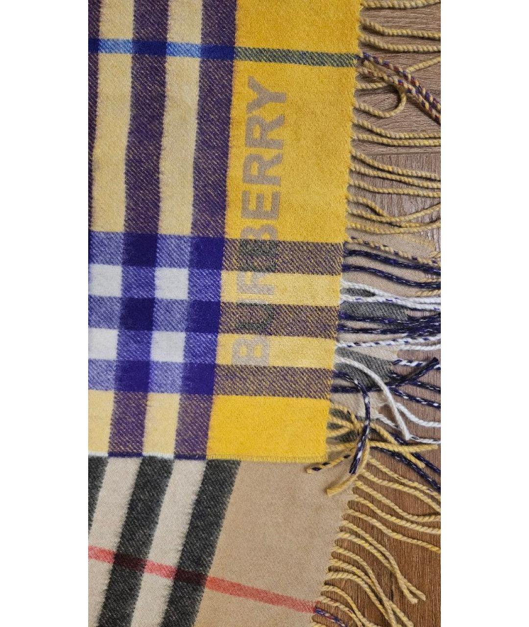 BURBERRY Бежевый кашемировый шарф, фото 4