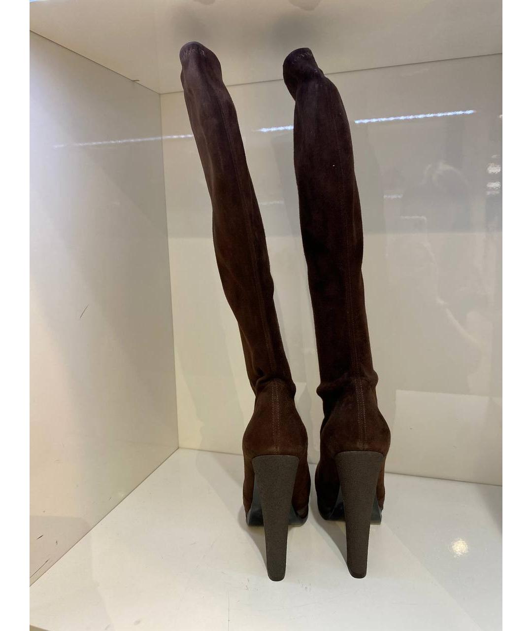 CASADEI Коричневые замшевые сапоги, фото 3