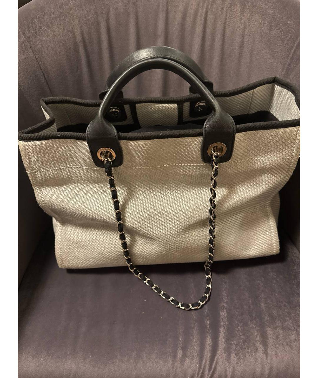 CHANEL Белая сумка тоут, фото 3