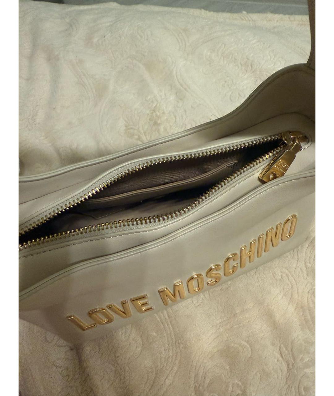 LOVE MOSCHINO Бежевая сумка через плечо из искусственной кожи, фото 4