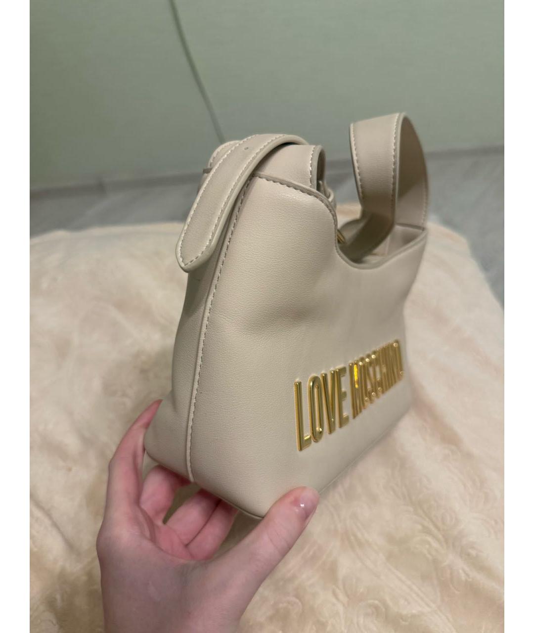 LOVE MOSCHINO Бежевая сумка через плечо из искусственной кожи, фото 3