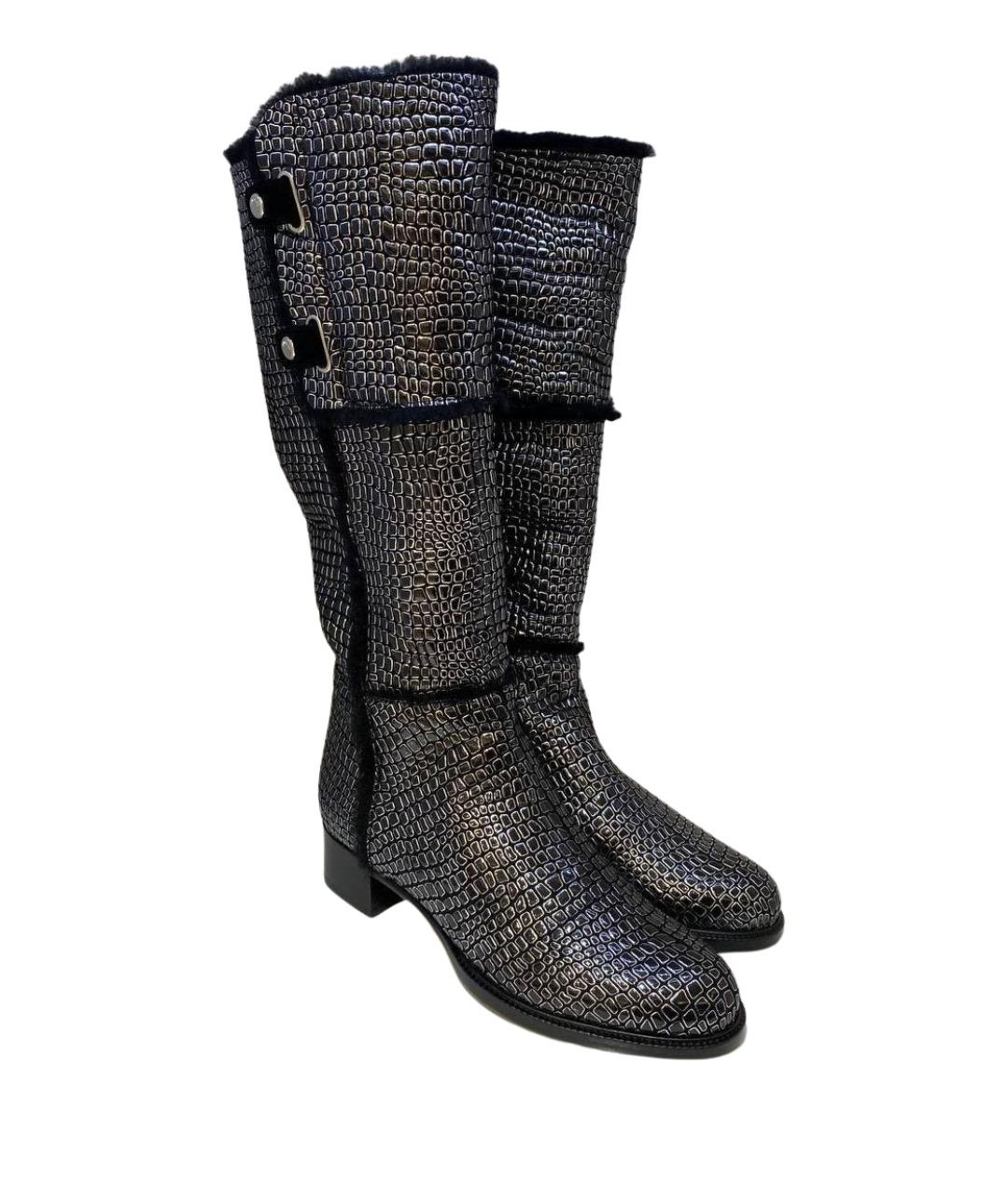 CASADEI Серебряные кожаные сапоги, фото 4