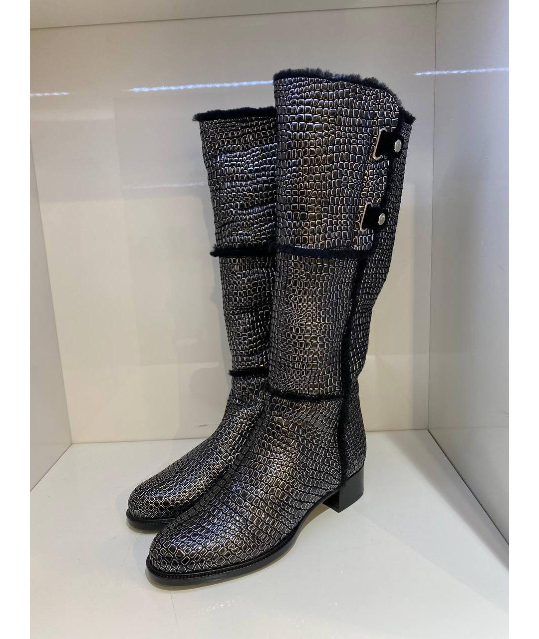 CASADEI Серебряные кожаные сапоги, фото 3