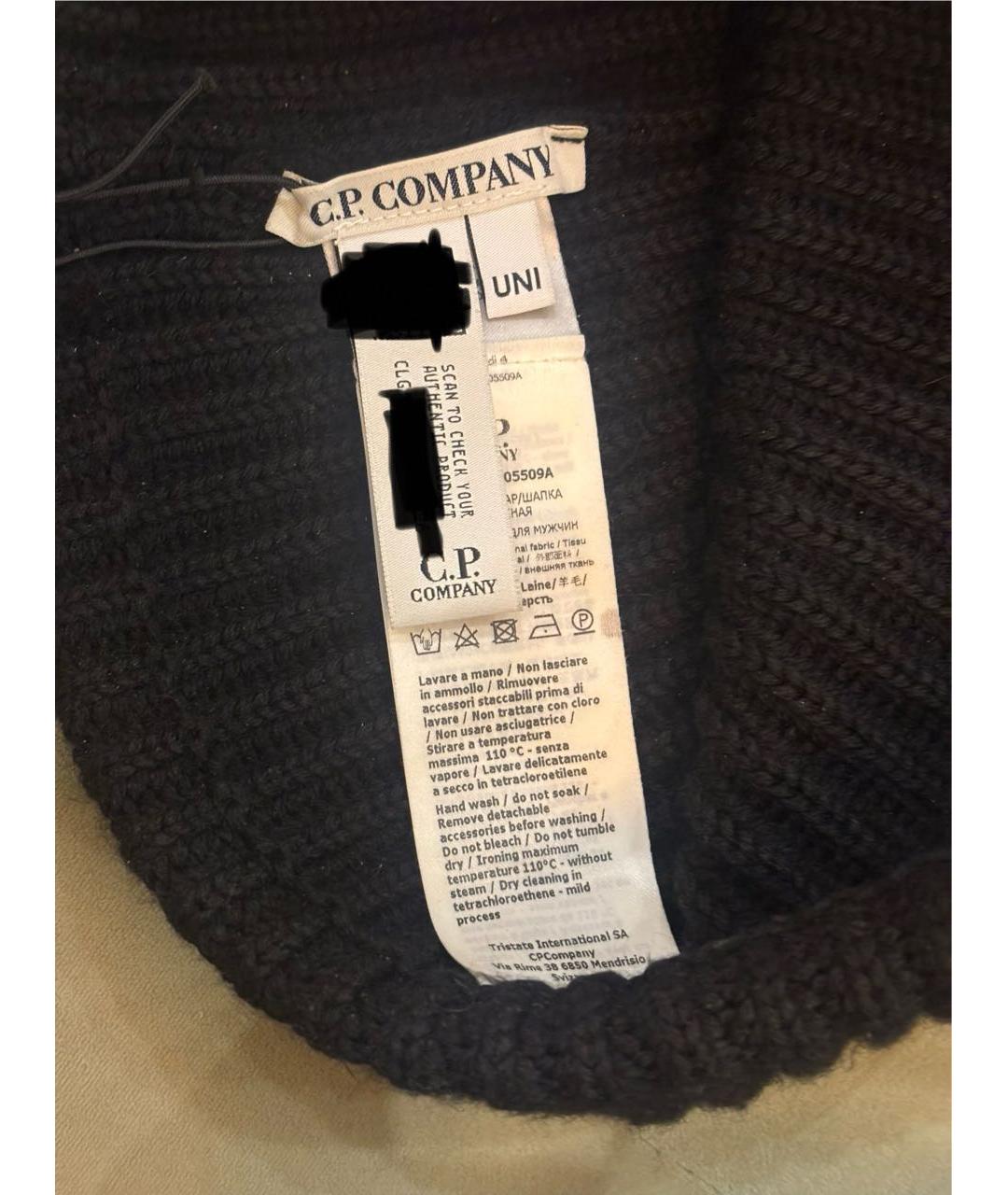 CP COMPANY Черная шерстяная шапка, фото 4