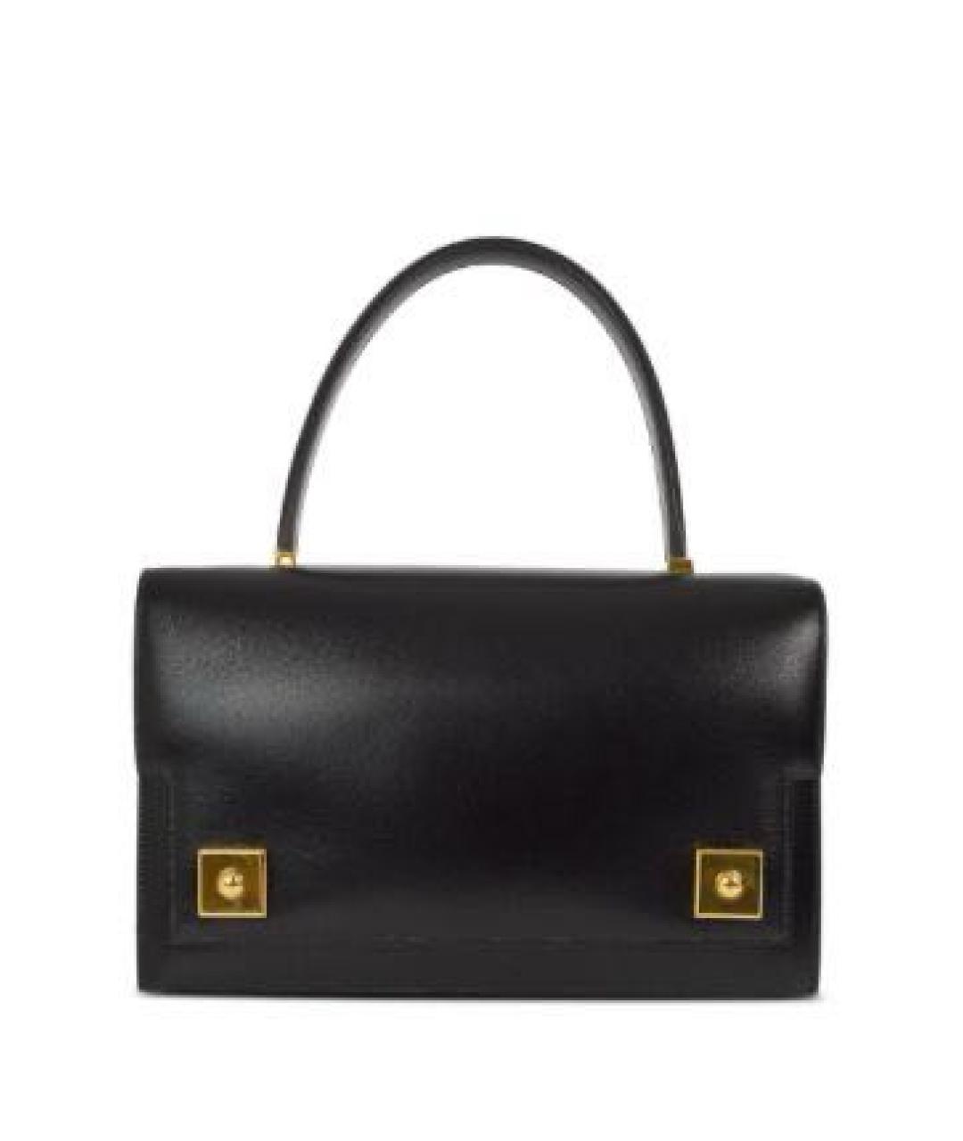 HERMES Черная кожаная сумка с короткими ручками, фото 1