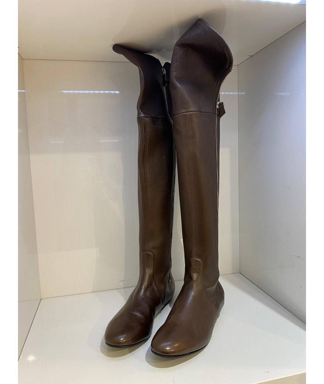 CASADEI Коричневые кожаные сапоги, фото 2