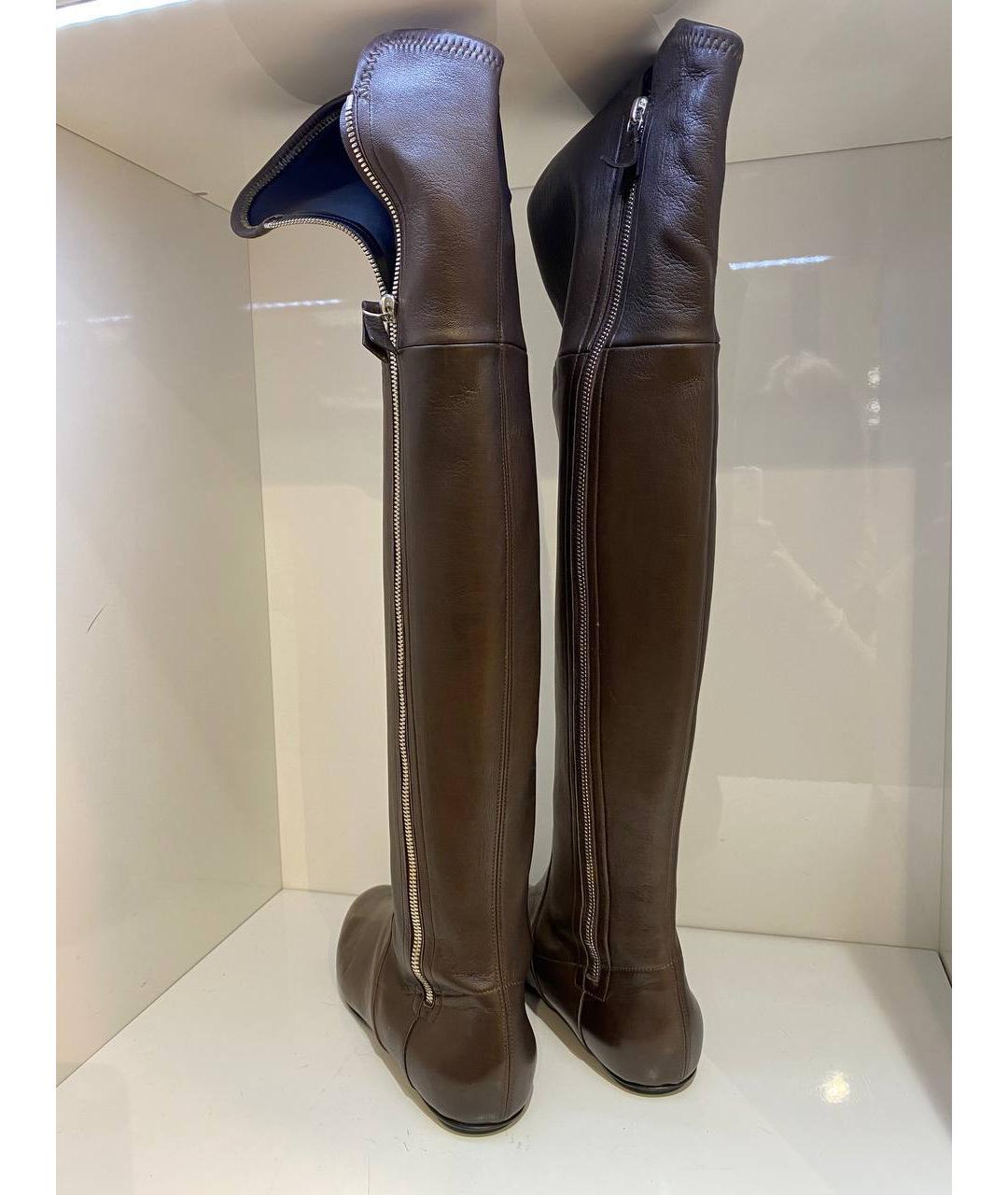 CASADEI Коричневые кожаные сапоги, фото 3