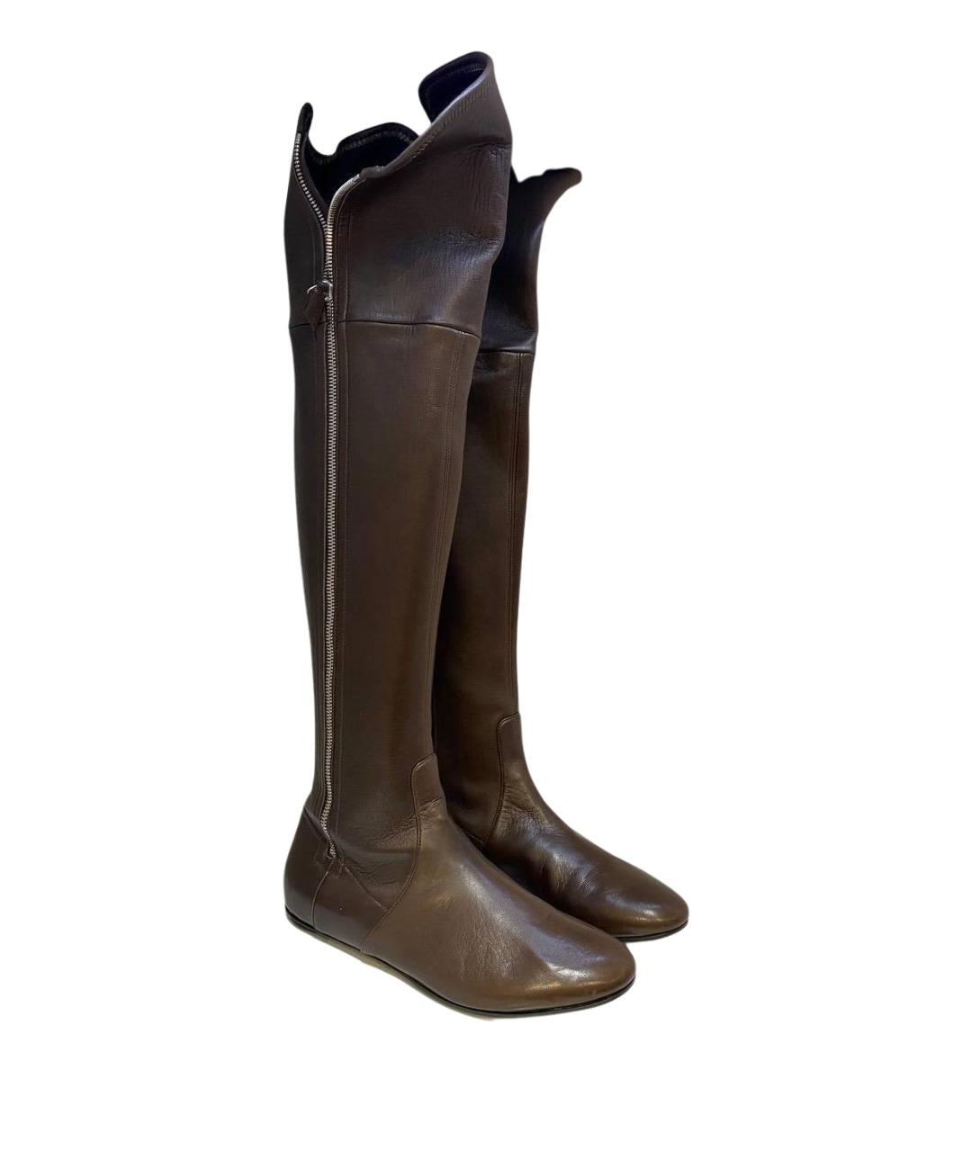 CASADEI Коричневые кожаные сапоги, фото 1