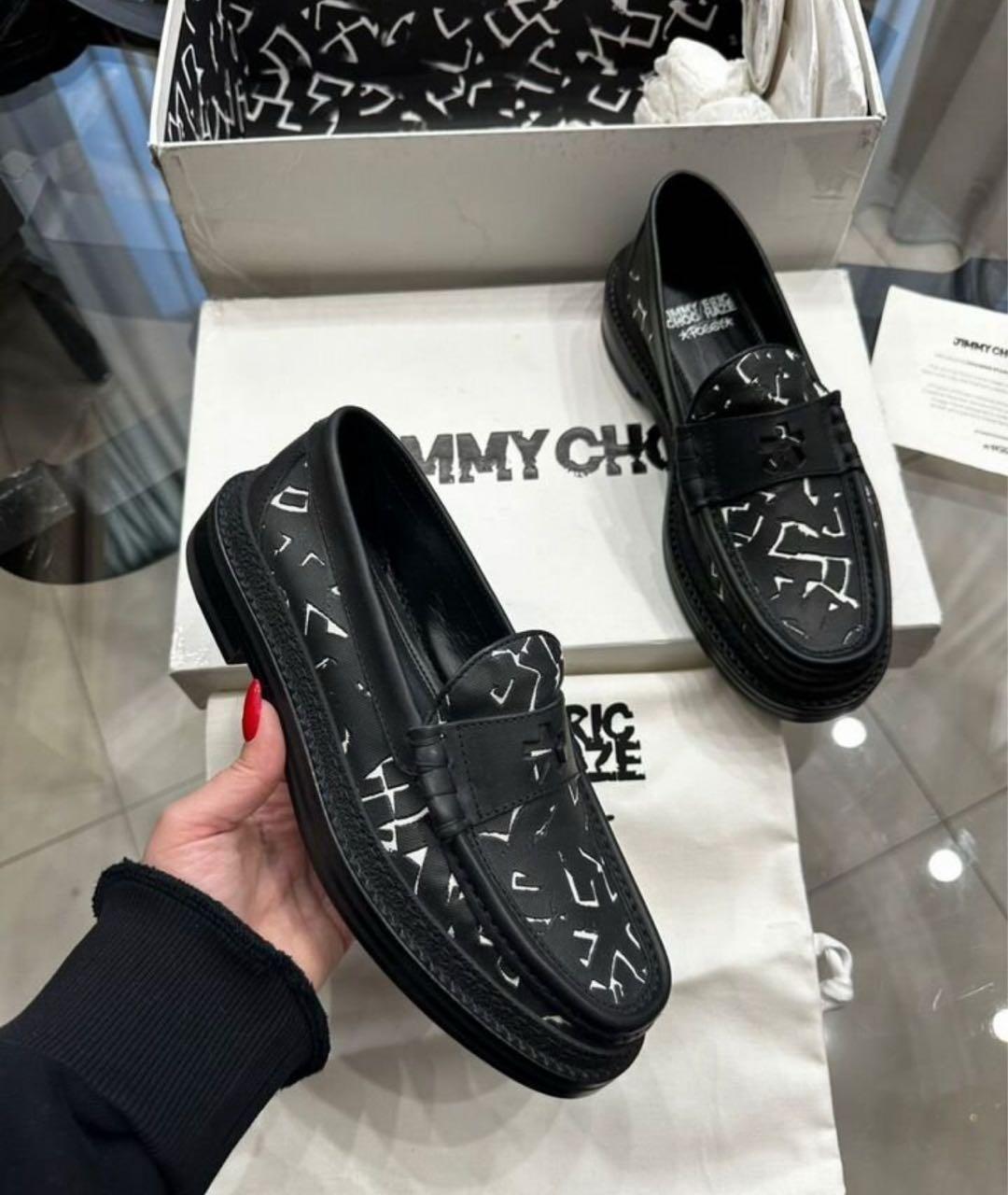 JIMMY CHOO Черные кожаные лоферы, фото 5