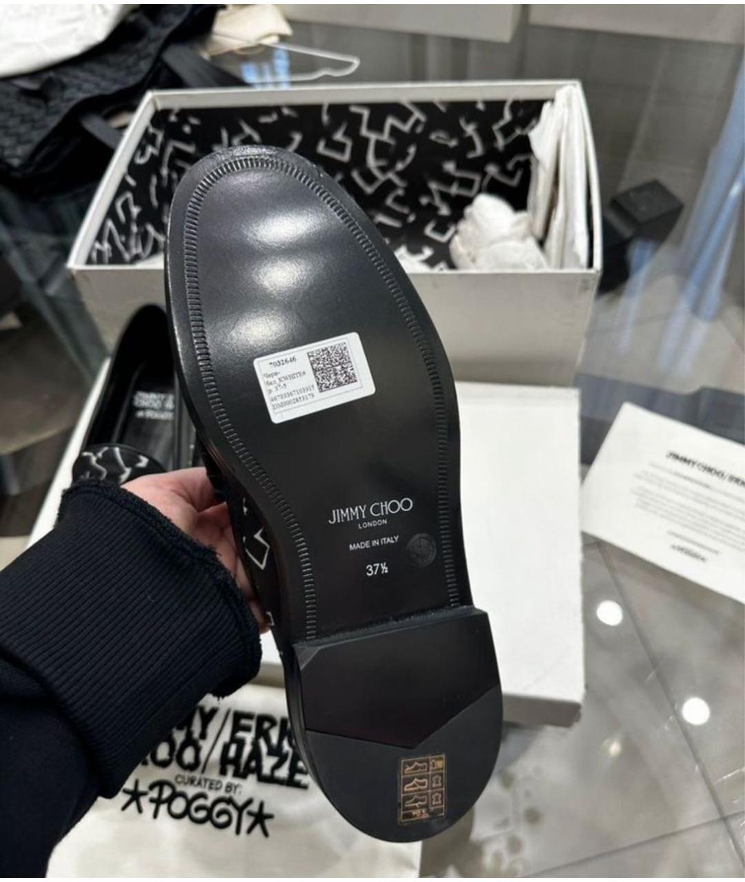 JIMMY CHOO Черные кожаные лоферы, фото 4