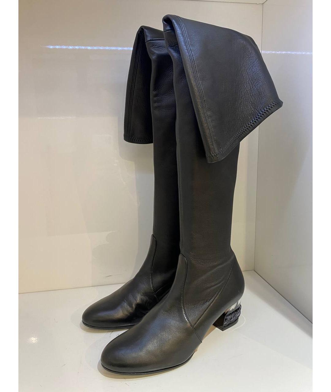 CASADEI Черные кожаные ботфорты, фото 4