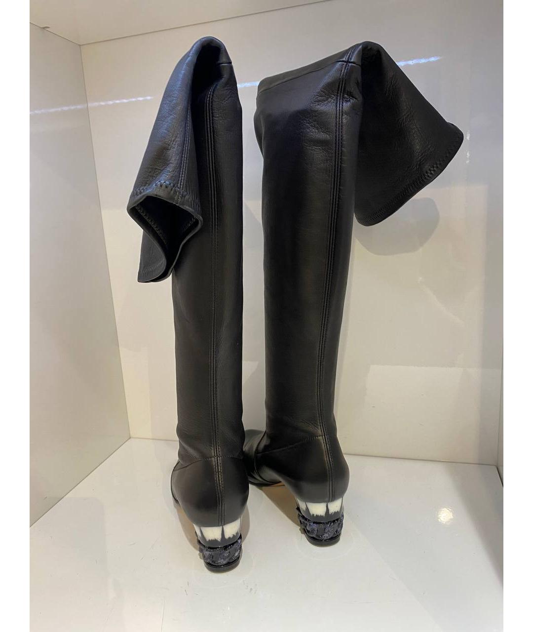 CASADEI Черные кожаные ботфорты, фото 3