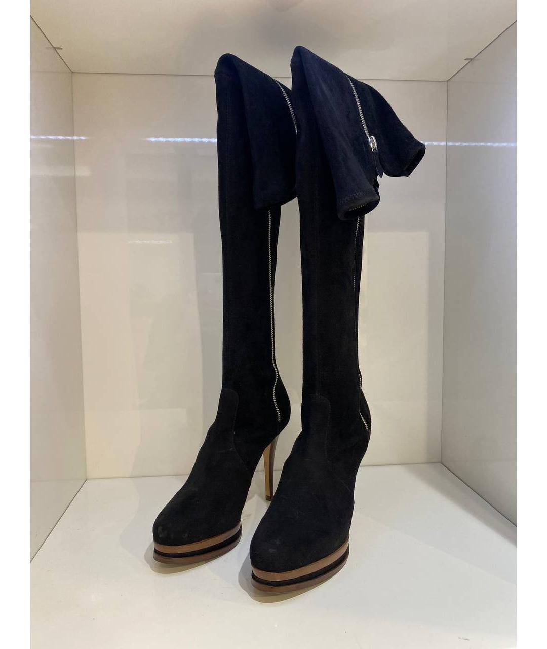 CASADEI Черные замшевые ботфорты, фото 2