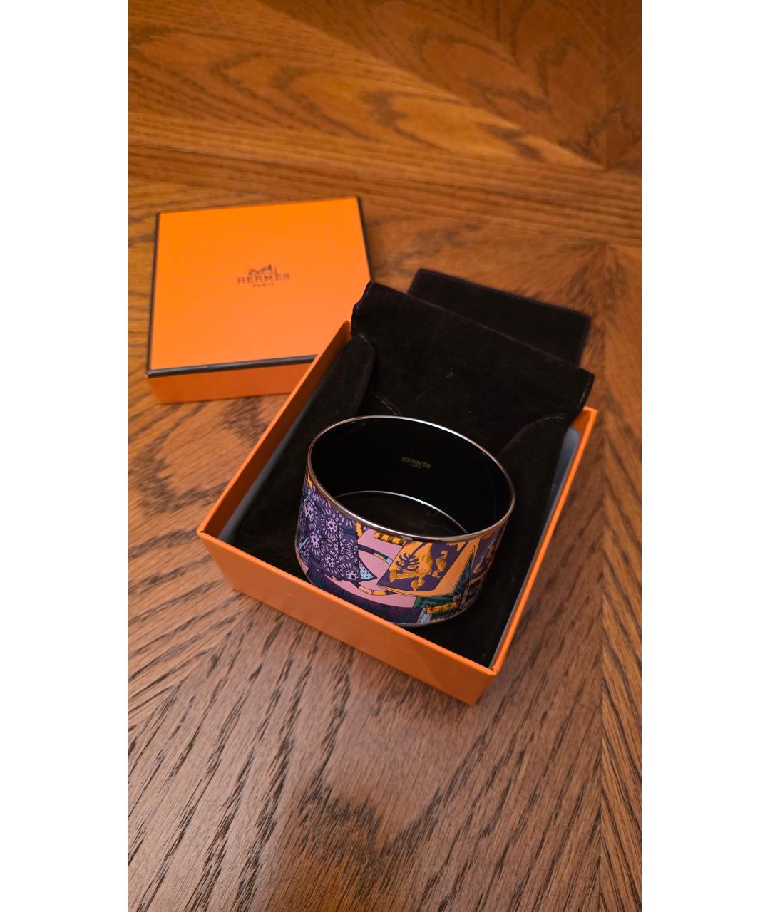 HERMES Фиолетовый латунный браслет, фото 5