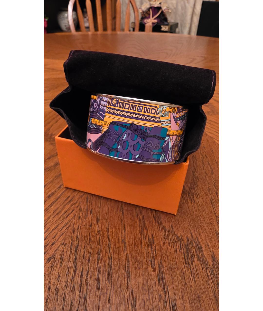 HERMES Фиолетовый латунный браслет, фото 3